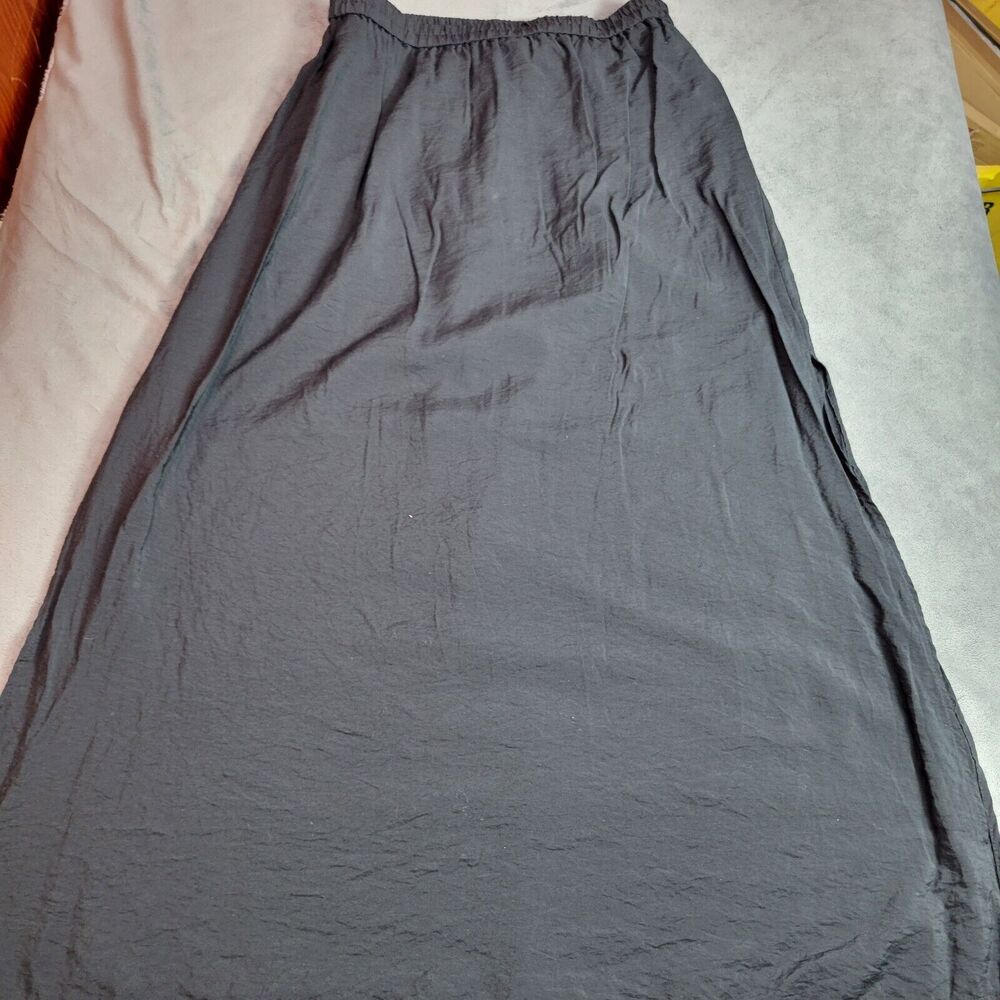 H&M‎ Skirt Womens Size Small Black Lightweight Maxi Slightly Sheer Fully Lined